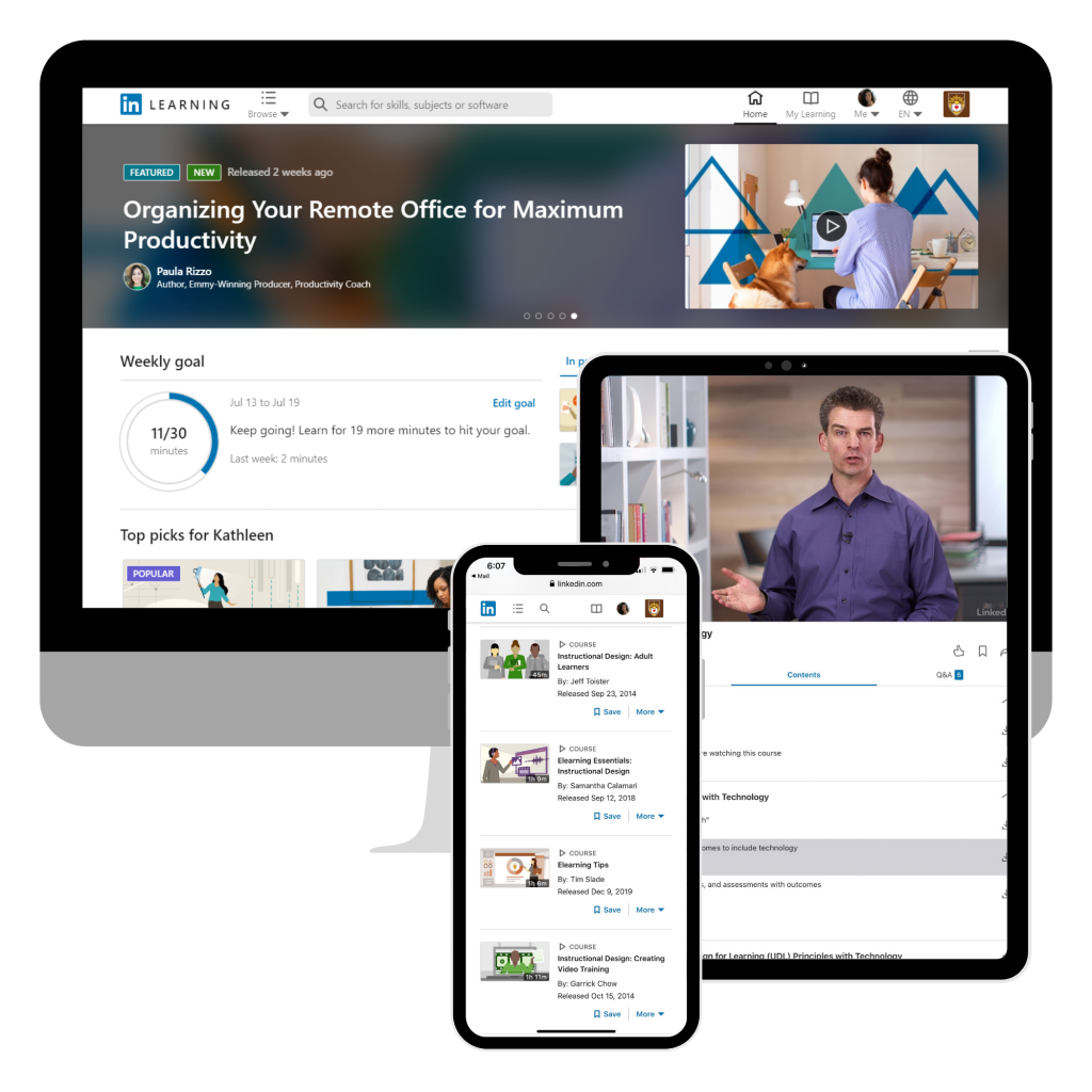 Linkedin Learning học trên nhiều thiết bị