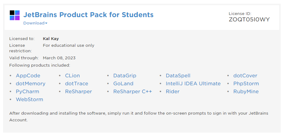 Tài khoản JetBrains All Products Pack bản quyền