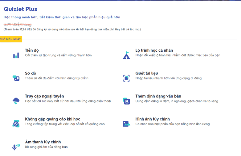 Tài khoản Quizlet Plus nâng cấp chính chủ giá rẻ - Foxfio.com